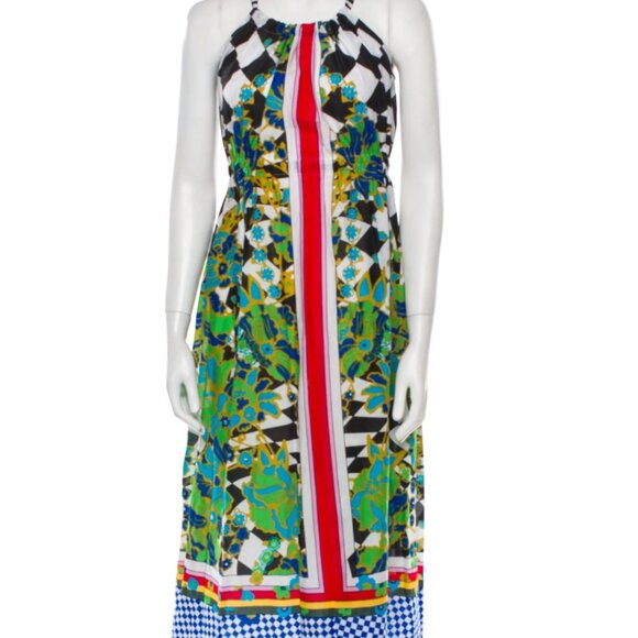 MaxMara Checkered and Floral Maxi Dress - Picture 4 of 4